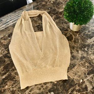 Gold Halter Top with Bandeau